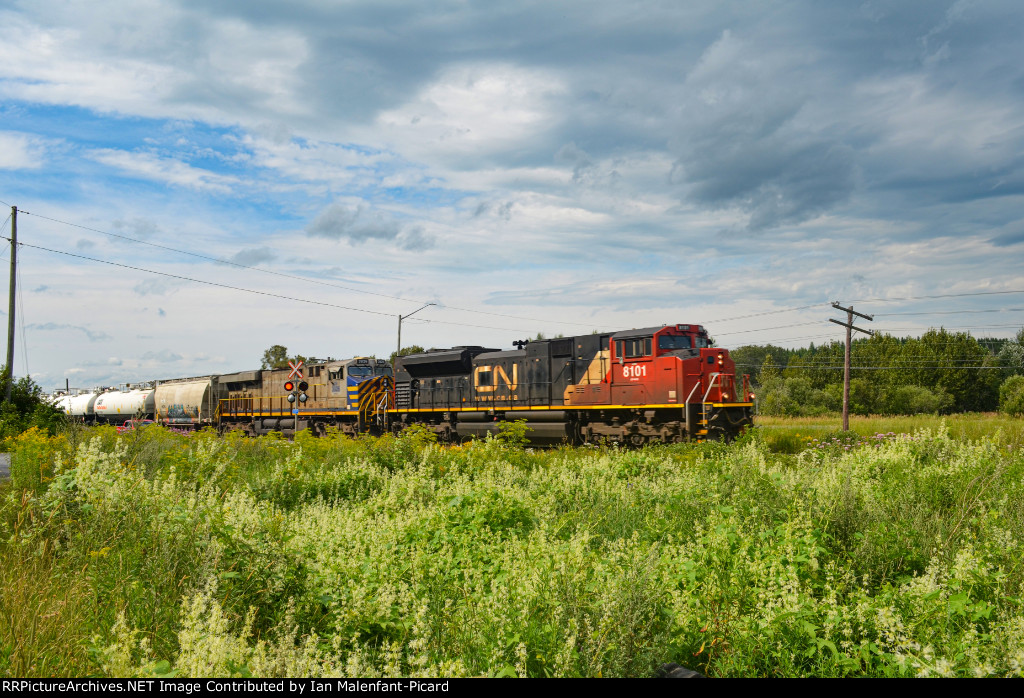 CN 8101 leads 306 at Thériault Road